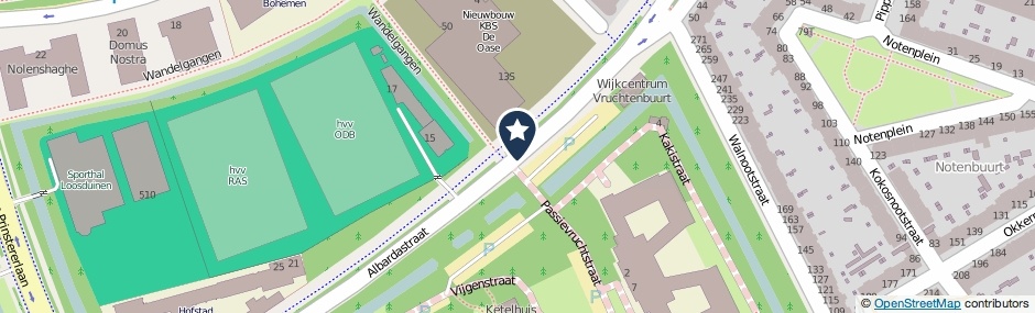 Kaartweergave Albardastraat in Den Haag