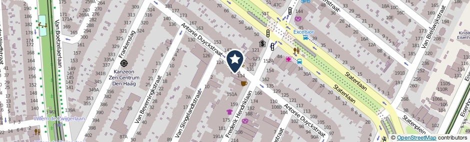 Kaartweergave Antonie Duyckstraat 116 in Den Haag