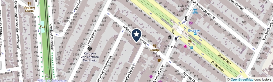 Kaartweergave Antonie Duyckstraat 126 in Den Haag