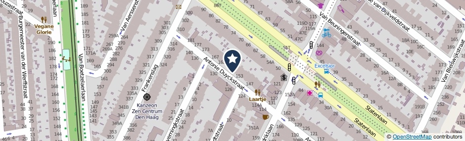 Kaartweergave Antonie Duyckstraat 157 in Den Haag