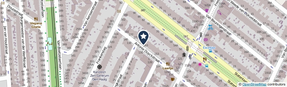 Kaartweergave Antonie Duyckstraat 165 in Den Haag