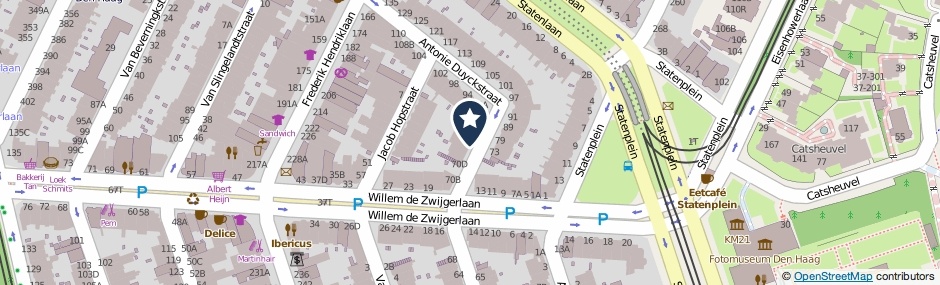 Kaartweergave Antonie Duyckstraat 82 in Den Haag