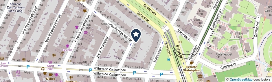 Kaartweergave Antonie Duyckstraat 95 in Den Haag
