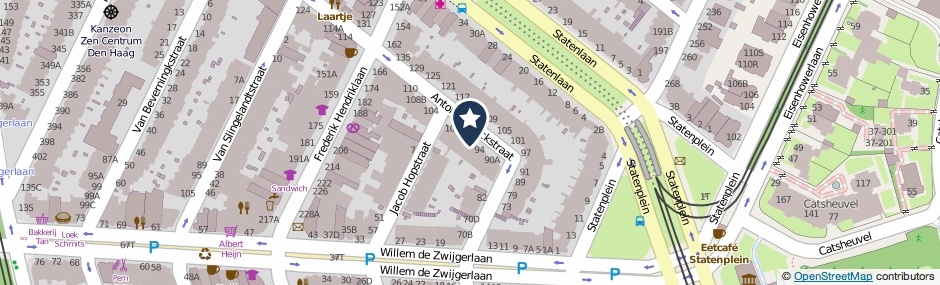 Kaartweergave Antonie Duyckstraat 96 in Den Haag