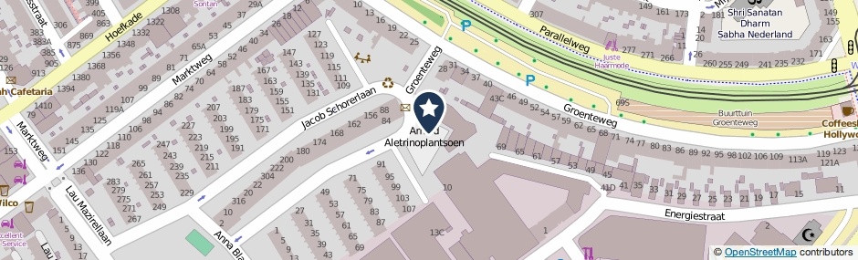 Kaartweergave Arnold Aletrinoplantsoen in Den Haag