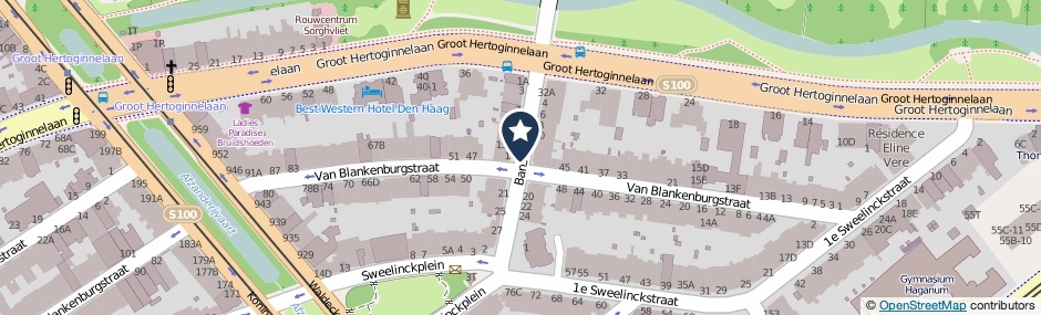 Kaartweergave Banstraat in Den Haag