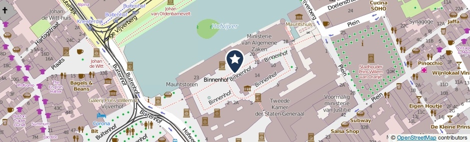 Kaartweergave Binnenhof in Den Haag