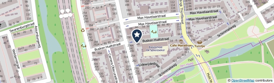 Kaartweergave Busken Huetstraat in Den Haag