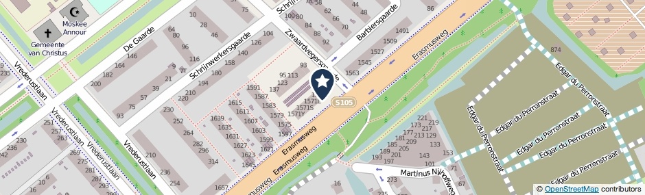 Kaartweergave Erasmusweg 1571-E in Den Haag