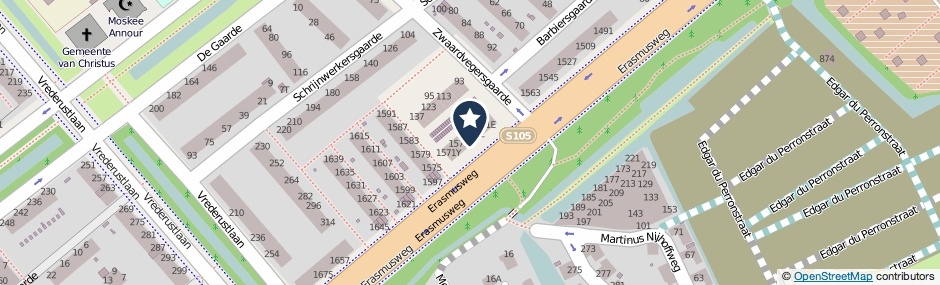Kaartweergave Erasmusweg 1571-N in Den Haag