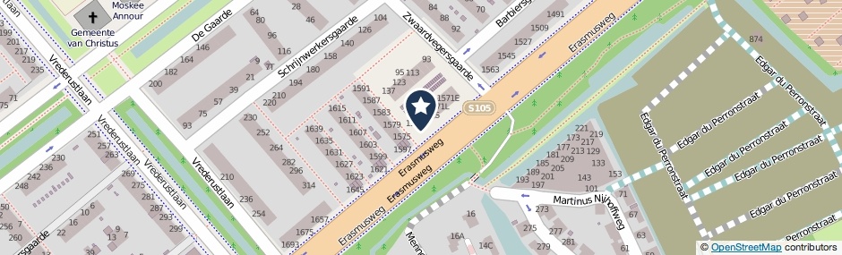 Kaartweergave Erasmusweg 1571-W in Den Haag