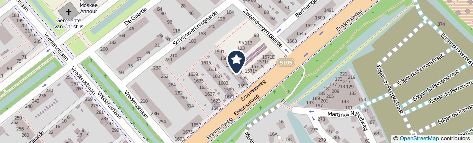 Kaartweergave Erasmusweg 1579 in Den Haag