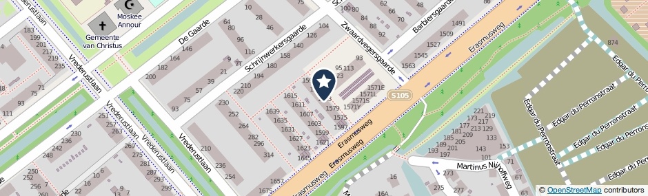 Kaartweergave Erasmusweg 1583 in Den Haag