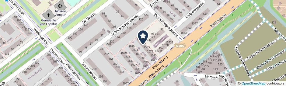 Kaartweergave Erasmusweg 1587 in Den Haag