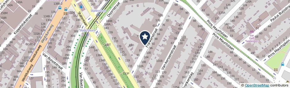 Kaartweergave Frankenstraat 83 in Den Haag