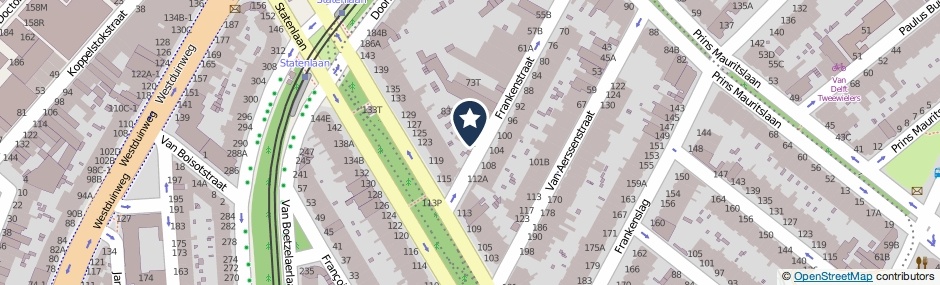 Kaartweergave Frankenstraat 91 in Den Haag
