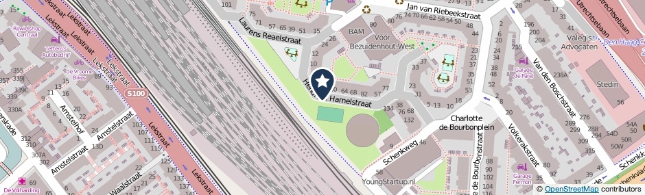 Kaartweergave Hendrick Hamelstraat in Den Haag