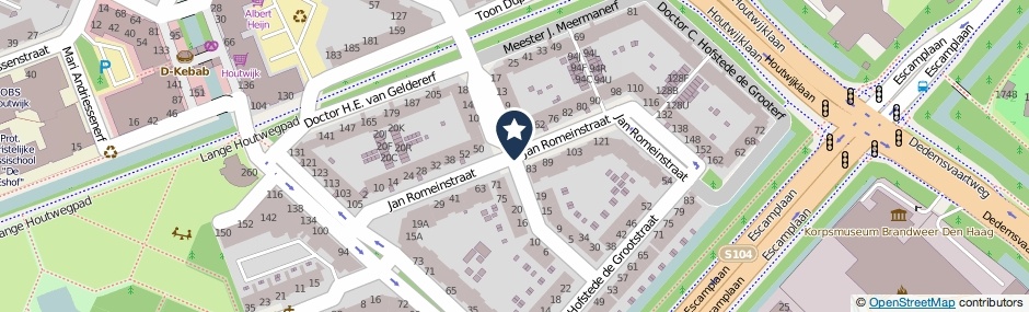 Kaartweergave Jan Romeinstraat in Den Haag