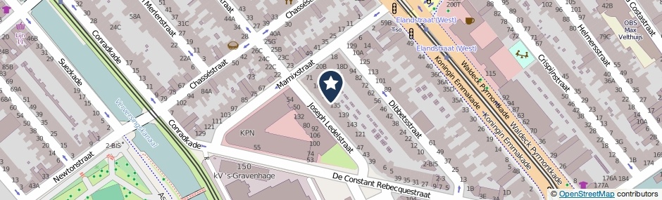 Kaartweergave Joseph Ledelstraat 133 in Den Haag