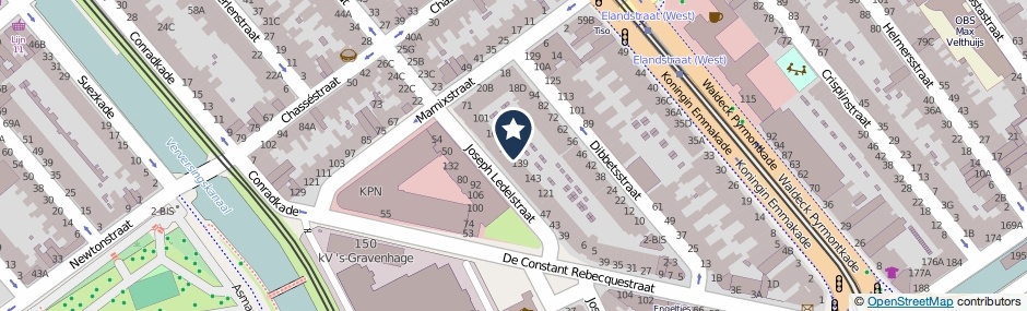 Kaartweergave Joseph Ledelstraat 137 in Den Haag