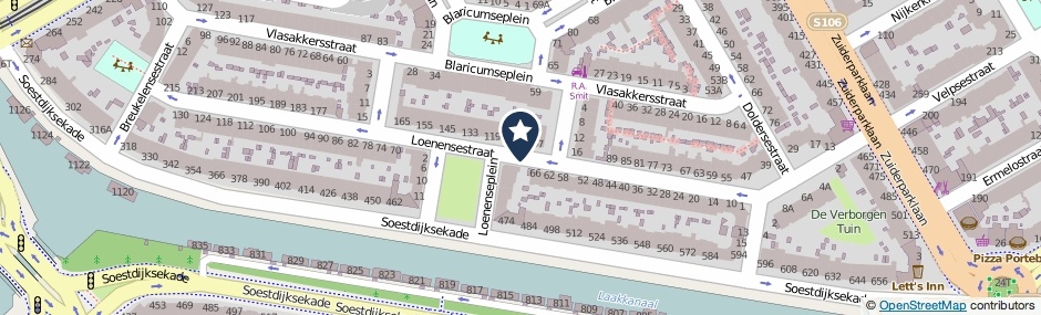 Kaartweergave Loenensestraat in Den Haag