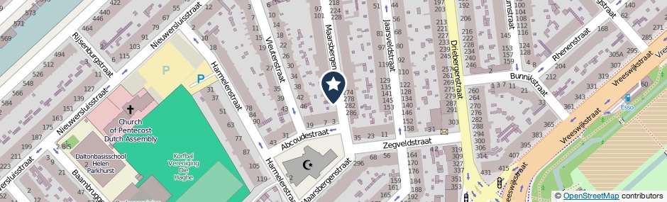 Kaartweergave Maarsbergenstraat 159 in Den Haag