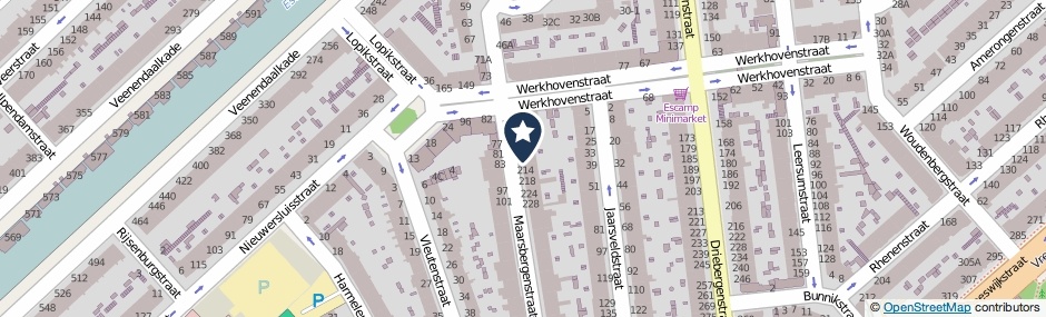 Kaartweergave Maarsbergenstraat 210 in Den Haag