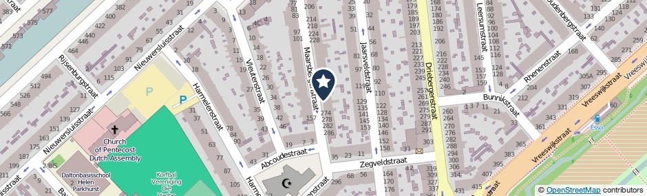 Kaartweergave Maarsbergenstraat 266 in Den Haag