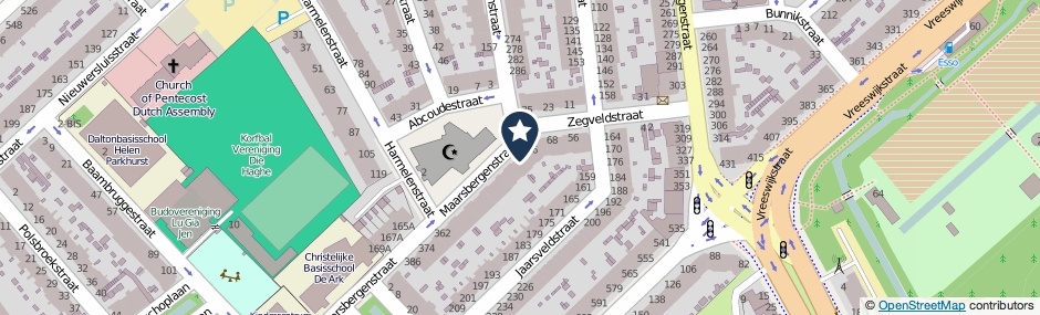 Kaartweergave Maarsbergenstraat 304 in Den Haag