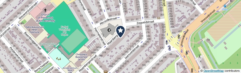Kaartweergave Maarsbergenstraat 324 in Den Haag