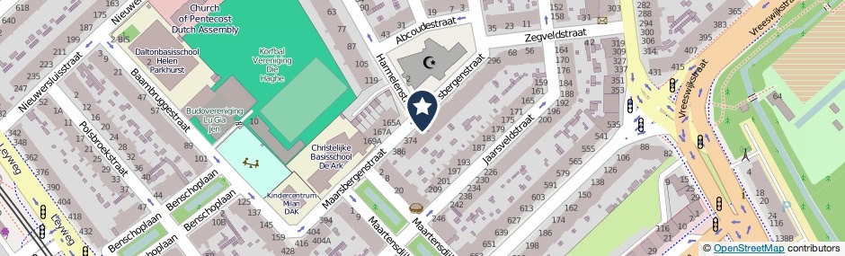 Kaartweergave Maarsbergenstraat 366 in Den Haag