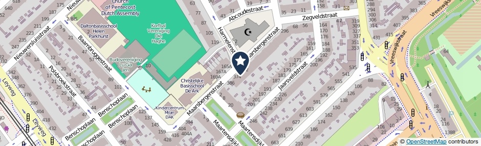 Kaartweergave Maarsbergenstraat 368 in Den Haag