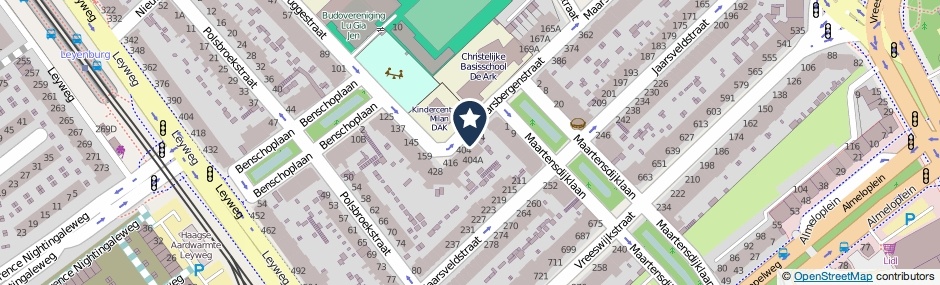 Kaartweergave Maarsbergenstraat 398 in Den Haag