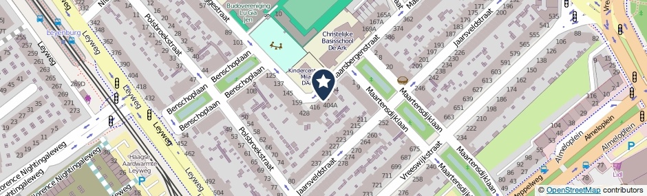 Kaartweergave Maarsbergenstraat 406 in Den Haag
