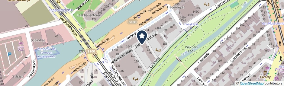 Kaartweergave Molenslootstraat in Den Haag
