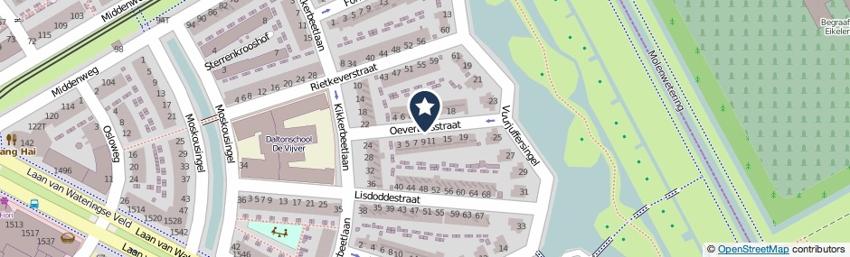 Kaartweergave Oeverbiesstraat in Den Haag
