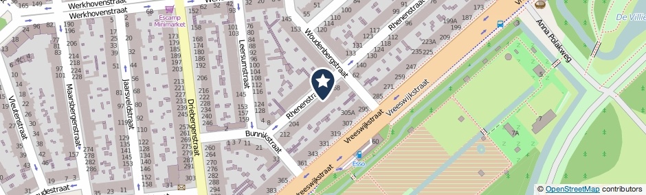 Kaartweergave Rhenenstraat 180 in Den Haag