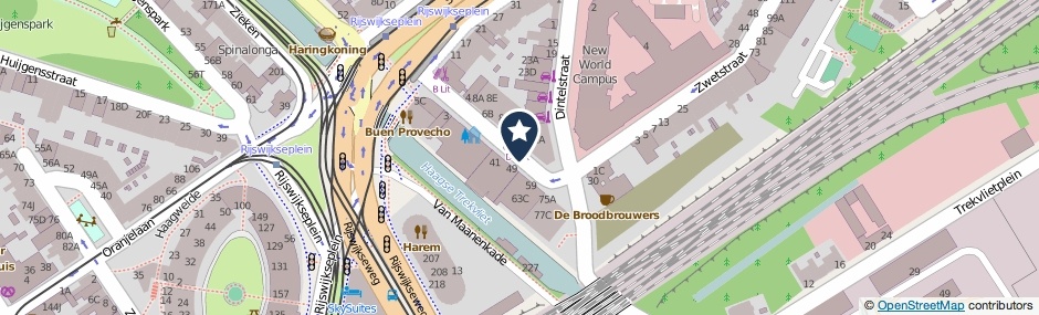 Kaartweergave Scheepmakersstraat in Den Haag