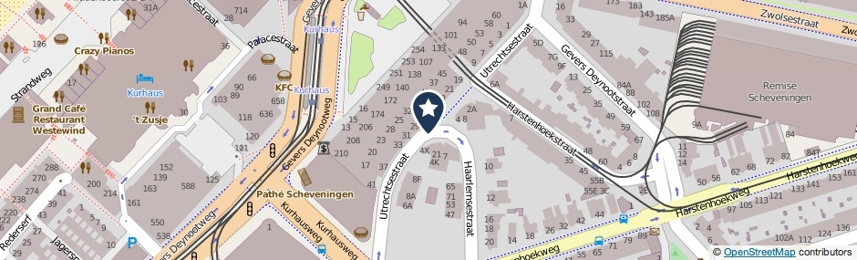 Kaartweergave Utrechtsestraat in Den Haag