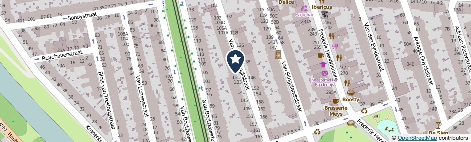 Kaartweergave Van Beverningkstraat 129-D in Den Haag