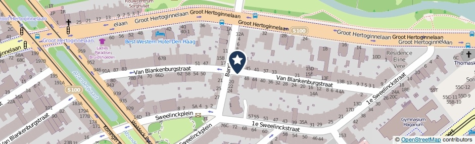 Kaartweergave Van Blankenburgstraat in Den Haag