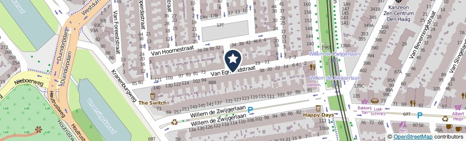 Kaartweergave Van Egmondstraat in Den Haag
