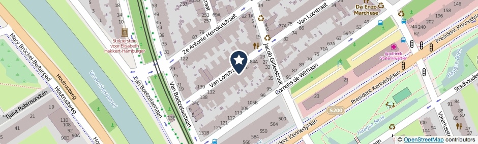 Kaartweergave Van Loostraat 100-A in Den Haag