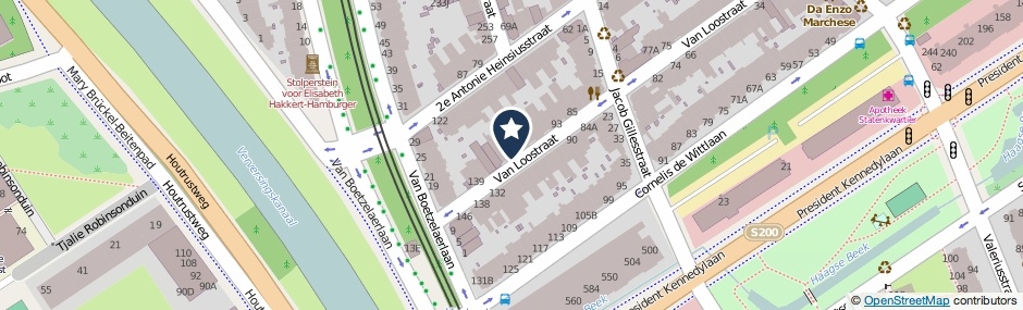 Kaartweergave Van Loostraat 119 in Den Haag