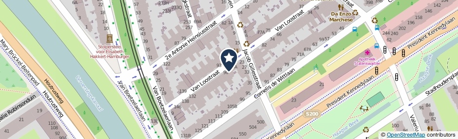 Kaartweergave Van Loostraat 86 in Den Haag