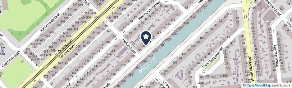 Kaartweergave Veenendaalkade 199 in Den Haag
