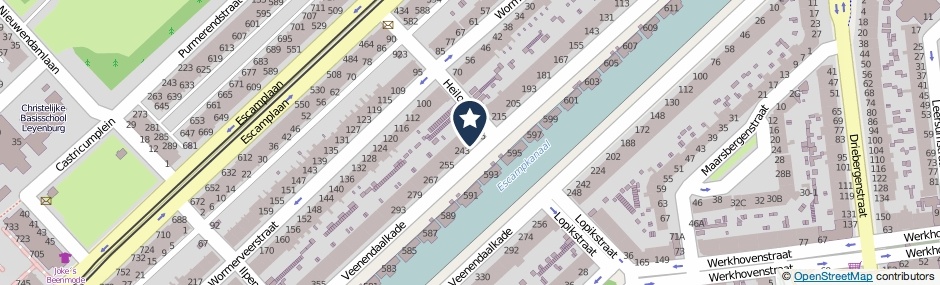 Kaartweergave Veenendaalkade 233 in Den Haag