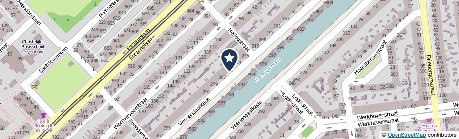 Kaartweergave Veenendaalkade 251 in Den Haag