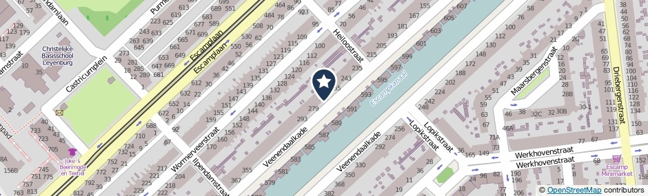 Kaartweergave Veenendaalkade 263 in Den Haag