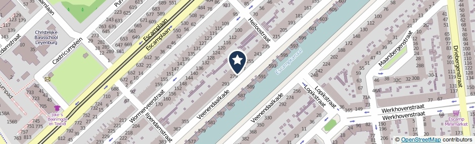 Kaartweergave Veenendaalkade 271 in Den Haag
